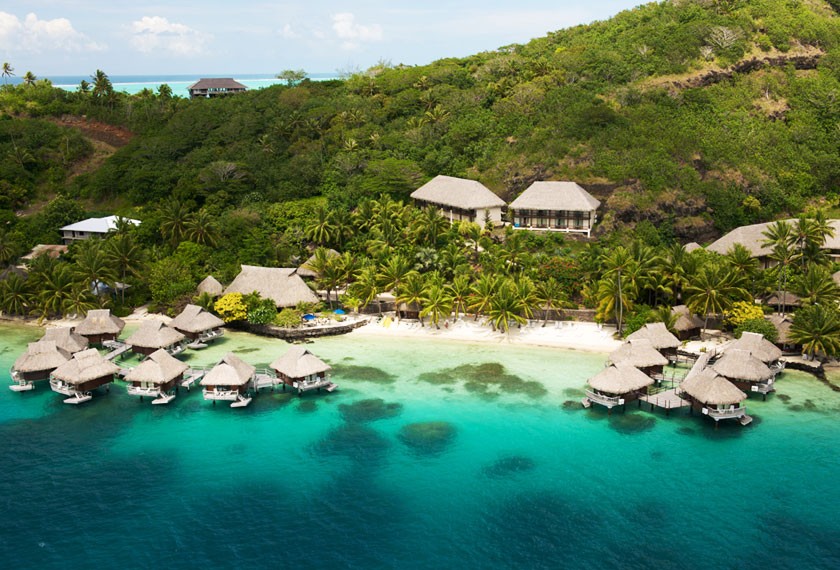 Aerial view on the hotel Maitai Bora Bora